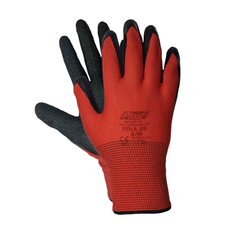 VEPATIM 12 Paar Arbeitshandschuhe Montagehandschuhe Nylon Latex M-8 rot / schwarz