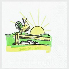 400x Motivservietten "Guten Morgen" 24x24cm 1/4 -Falz 2-lagig