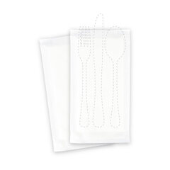 VEPATIM 500 Bestecktaschen weiß 240x125mm inkl. Serviette 390x380mm weiß