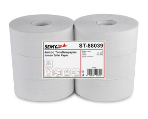 VEPATIM 6 Rollen Jumbo Toilettenpapier 2-lagig Recyclingpapier Kerndurchmesser 7.6 cm