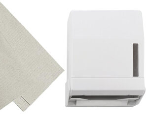 VEPATIM Falthandtuch-Spender abschliessbar weiß inkl. 500 Blatt Falthandtuch 25x23cm