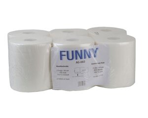 VEPATIM 6 Rollen Papierhandtuchrolle MIDI perforiert - Blattgröße 20x23,5cm 2 lagig weiß