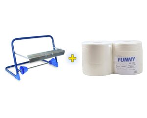 VEPATIM 2 Wandhalter für Putztuchrollen inkl. 2 x 26cm breite 1000 Blatt Rollen