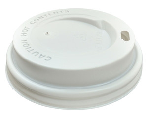 Domdeckel weiß für Pappbecher - "Coffee to go" - 200ml mit 80mm Ø 