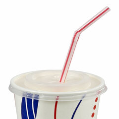 Deckel mit Kreuzschlitz für Trinkhalm für Pappbecher mit 90mm Ø 