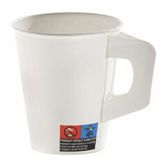 VEPATIM 80 Henkelbecher Kaffeebecher weiß Pappe beschichtet 180 ml 