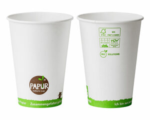 Preview: VEPATIM 100 Automatenbecher Kaffeebecher PAPUR ohne Kunststoff 70,3mm Ø 180 ml