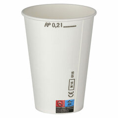 VEPATIM 10000 Kaltgetränkebecher Pappbecher weiß mit CE Eichstrich 200 ml