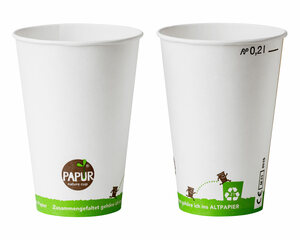 VEPATIM 10000 Kaltgetränkebecher Pappbecher PAPUR mit CE Eichstrich 200 ml