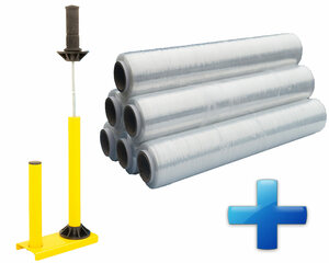 VEPATIM Sparset 6 Rollen Handstretchfolie Handwickelfolie 20my 50cm mit Abroller B'STAR