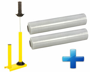 1x Sparset 2 Rollen Handstretchfolie Handwickelfolie 17my 45cm mit Abroller B'STAR