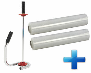 2x Sparset 2 Rollen Handstretchfolie Handwickelfolie 17my 50cm mit Abroller DE LUXE