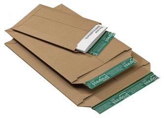 100x Versandtaschen aus stabiler Vollpappe PP V04.01 167x240x -30mm A5 braun