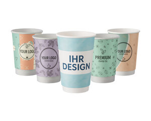 Personalisierbare Doppelwandbecher für Heiß- und Kaltgetränkebecher weiß 400 ml 