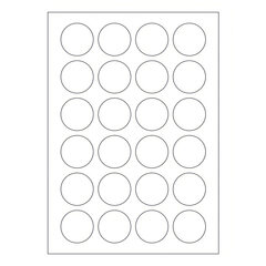 VEPATIM 2400 Etiketten Labels selbstklebend weiß rund Durchmesser: 40mm auf DIN A4