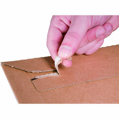 Preview: Wellpappe Versandtaschen 145x190mm bis 25mm Höhe Selbstklebeverschluss Aufreißfaden für CD braun