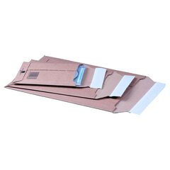 Preview: Wellpappe Versandtaschen 145x190mm bis 25mm Höhe Selbstklebeverschluss Aufreißfaden für CD braun