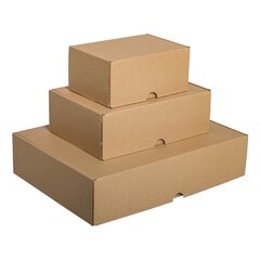 Preview: Stülpdeckelkarton DHL-Kleinpaket 241x160x80mm (Außenmaß) braun wiederverwendbar