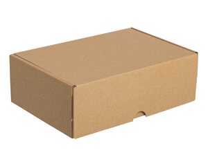 Preview: Stülpdeckelkarton DHL-Kleinpaket 241x160x80mm (Außenmaß) braun wiederverwendbar