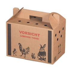 Transportkarton für Kleintiere 320x200x230mm mit Tragegriff Luftlöchern und Automatikboden - Größe S