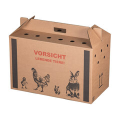 Transportkarton für Kleintiere 580x310x370mm mit Tragegriff Luftlöchern und Automatikboden - Größe L