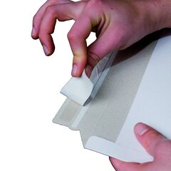 Preview: Vollpappe-Versandtasche 285x365mm stabile Vollpappe Selbstklebeverschluss B4 weiß