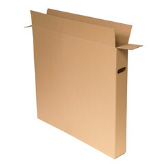 Preview: Bilderkarton 900x120x800mm mit seitlichen Griffmulden stabil 2-wellig braun