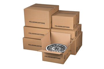 Preview: Felgenkarton für 15 -22 Zoll Felgenpappe 2 wellig braun variable Höhe Auswahl