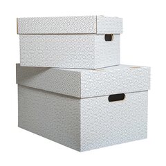 Preview: Aufbewahrungsboxen mit abnehmbaren Deckel 335x245x195mm weiß grau