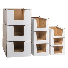 Preview: Stapelbehälter Regalkarton aus Wellpappe 'S' 380x360x200mm stapelbar robust