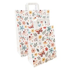 VEPATIM 1000 Papiertragetaschen aus Kraftpapier 220+100x280mm mit Schmetterling Motiv weiß 