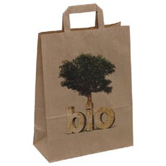 VEPATIM 1000 Papiertragetaschen naßfest mit Motiv 260+120x350mm. braun 80 gr.