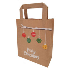 VEPATIM 250 Papiertragetaschen aus Kraftpapier 180+80x220mm Weihnachtszweig braun