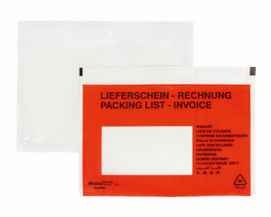 VEPATIM 1000 DOCUFIX Dokumententaschen *Lieferschein/Rechnung* C6 175x115+20mm 