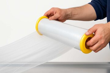 Preview: Abroller für Coreless Stretchfolien ohne Kern einstellbar 400-500mm für Durchmesser 50mm