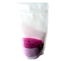 Standbodenbeutel PET weiß matt mit Fenster 110x185x65mm 250ml 