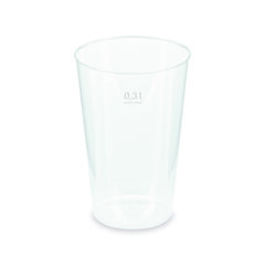 Mehrwegbecher Pfandbecher transparent PP Eichstrich 0,3 l Ø 7,9 cm 