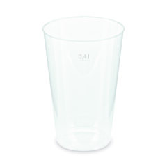 Mehrwegbecher Pfandbecher transparent PP Eichstrich 0,4 l Ø 8,6 cm 