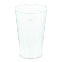Mehrwegbecher Pfandbecher transparent PP Eichstrich 0,5 l Ø 9,1 cm 