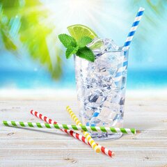 Preview: Papiertrinkhalme bunt sortiert 200 mm Ø 6mm 