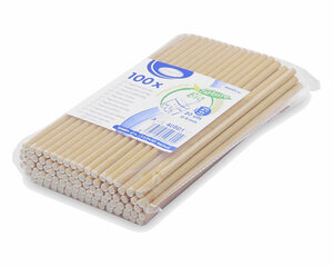 Preview: Papiertrinkhalme für Kaltgetränke gerade natur 20 cm Ø 6 mm 