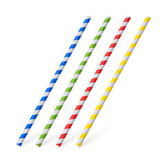 Papiertrinkhalme bunt sortiert 200 mm Ø 6mm 