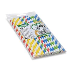 Preview: Papiertrinkhalme bunt sortiert 200 mm Ø 6mm 