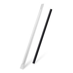 Strohhalme Trinkhalme aus Papier schwarz einzeln gehüllt 25cm Ø 8 mm 