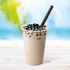 Preview: Papiertrinkhalme für BUBBLE TEA JUMBO schwarz einzeln gehüllt 21cm Ø12 mm 