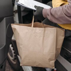 Preview: GASTRO Papiertragetaschen groß ab 40 cm EAN Code braun Papiertüte