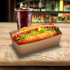 Preview: BIONATURE Snackschalen kraft braun mit Fettbarriere 13,5x7x4,5cm 300ml 