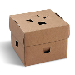 BIONATURE Burgerboxen kraft braun Fettbarriere Recycling 12x12x10cm 