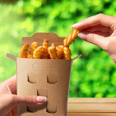 Preview: BIONATURE Pommes Hamburger Boxen kraft braun Fettbarriere mit Deckel Auswahl