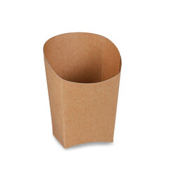 BIONATURE Wrapbecher kraft braun mit Fettbarriere Recycling 4x7,5x10cm 